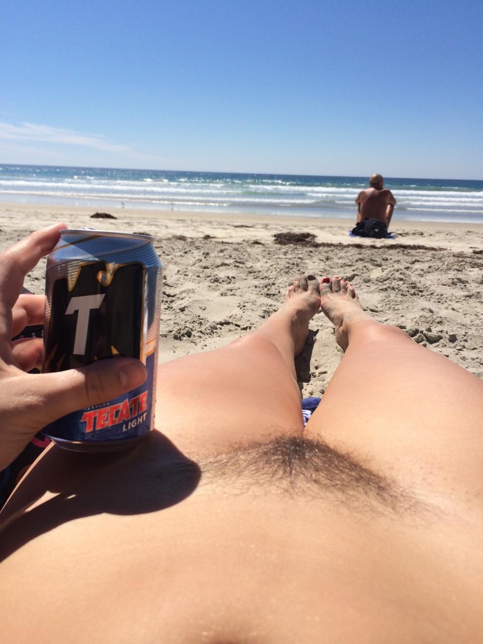 Naked beach selfies